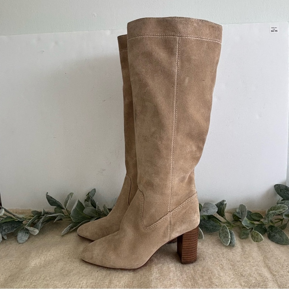 Vince Camuto Caseyl tall boot in Tortilla suede leather women size 6